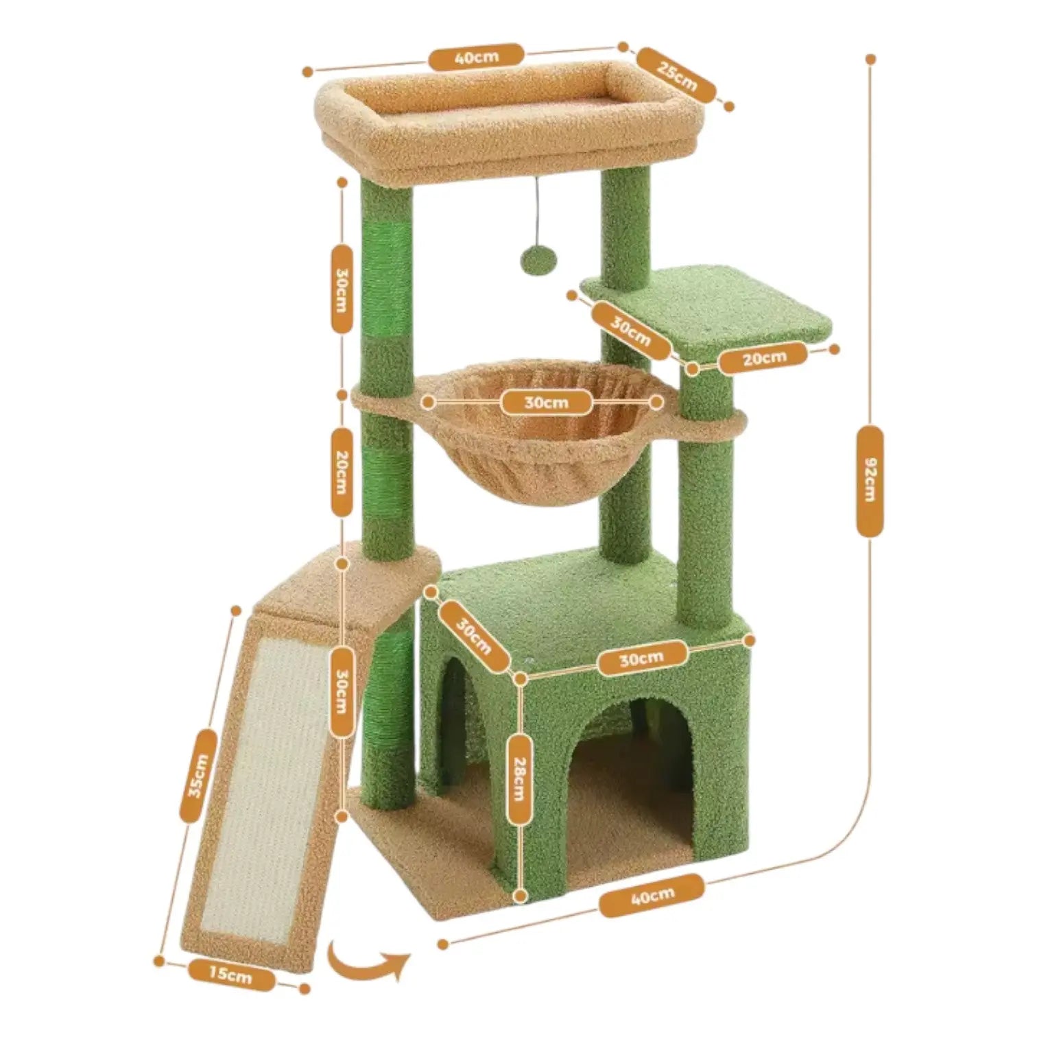 Arbre à chat avec panier suspendu Miwou