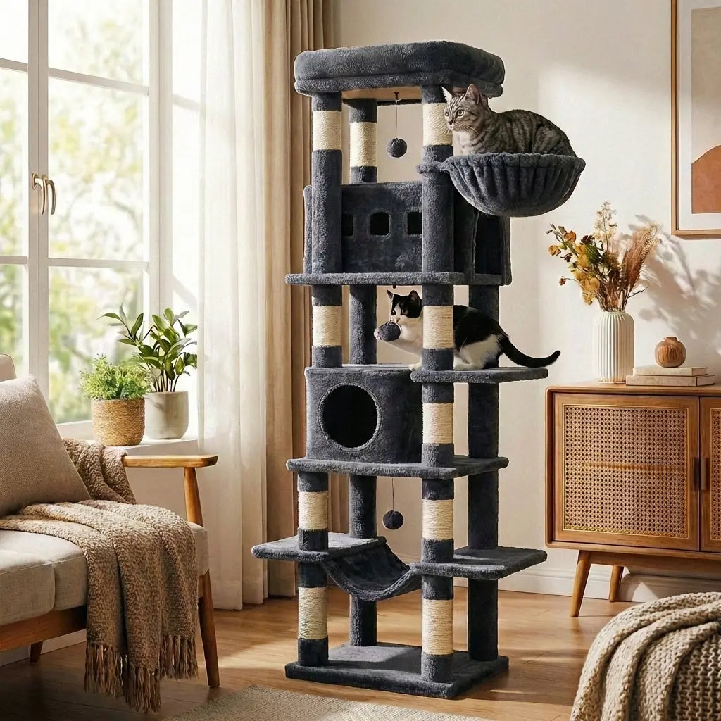 arbre à chat à étage et panier Miwou