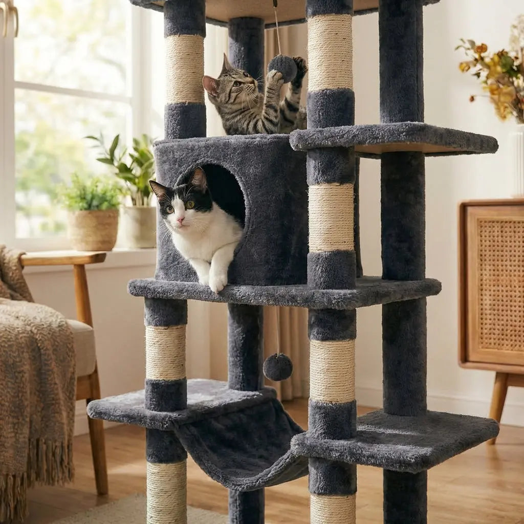 arbre à chat à étage et panier Miwou