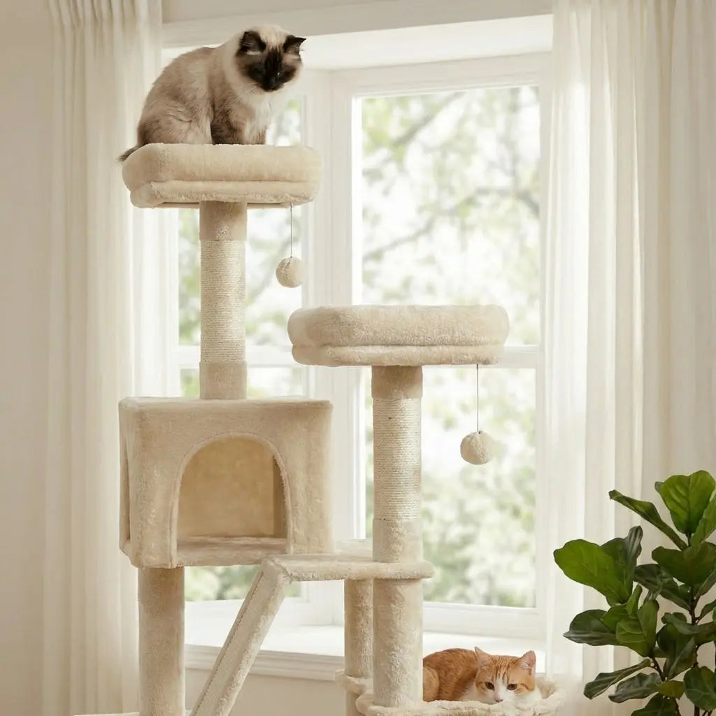 arbre à chat à plusieurs niveaux et perchoirs Miwou