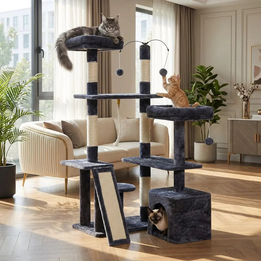 Arbre à chat multi-coussin et niveaux Miwou