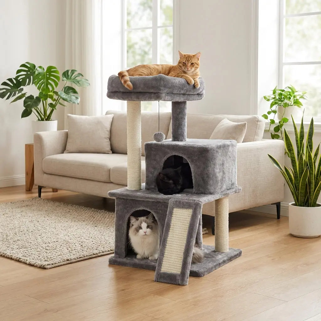 Arbre à chat un étage plus panier Miwou