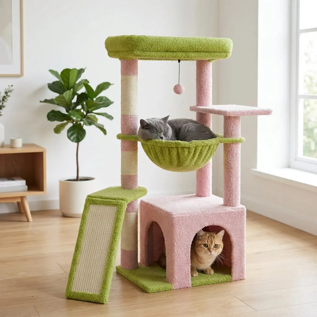 Arbre à chat avec hamac et échelle à gratter Miwou