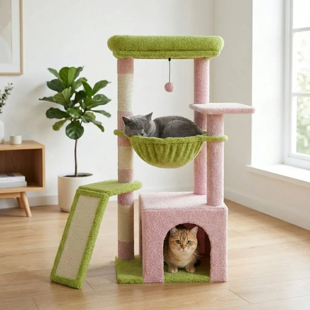 Arbre à chat avec hamac et échelle à gratter Miwou