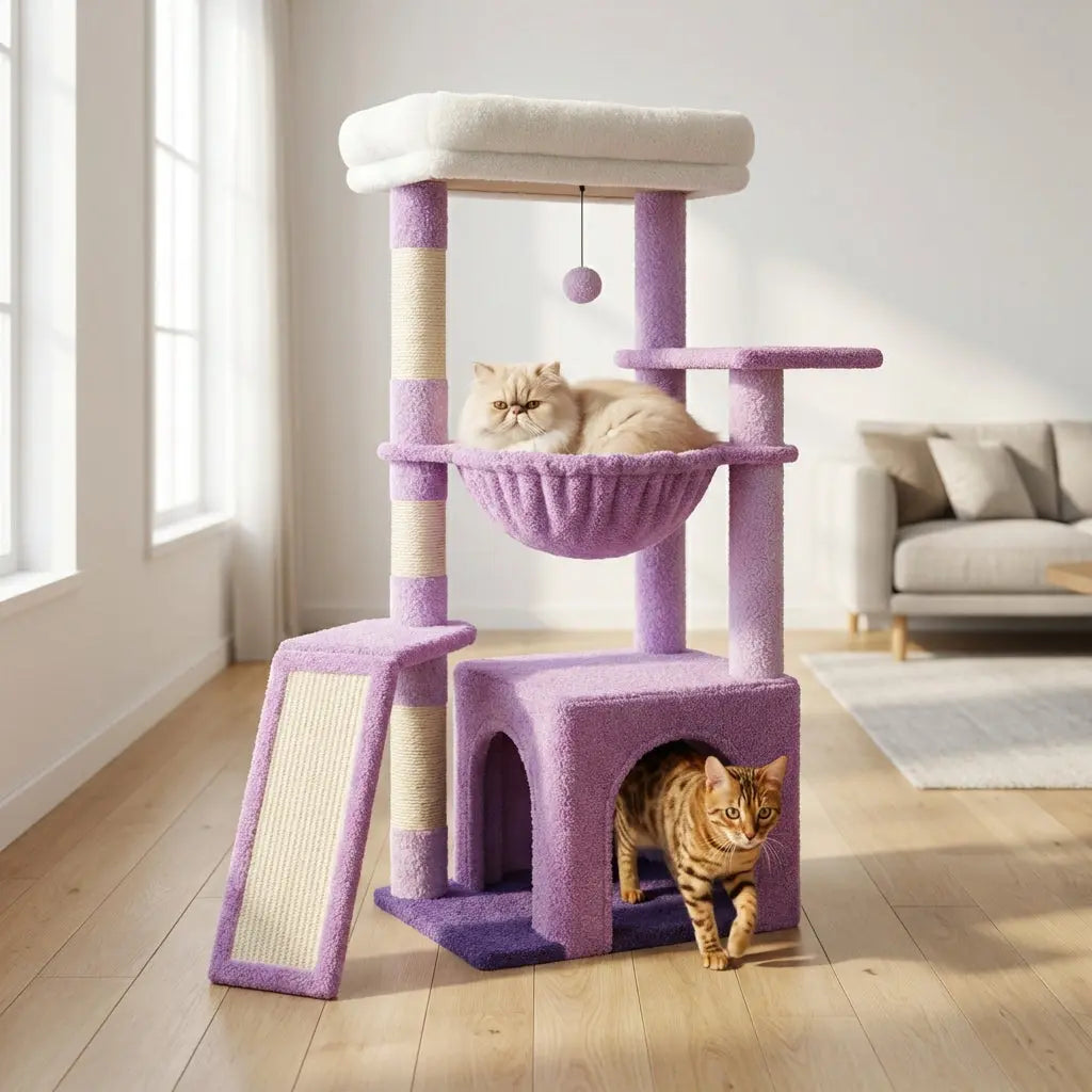 Arbre à chat avec panier suspendu Miwou