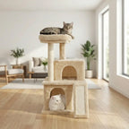 Arbre à chat à étage double grotte Miwou
