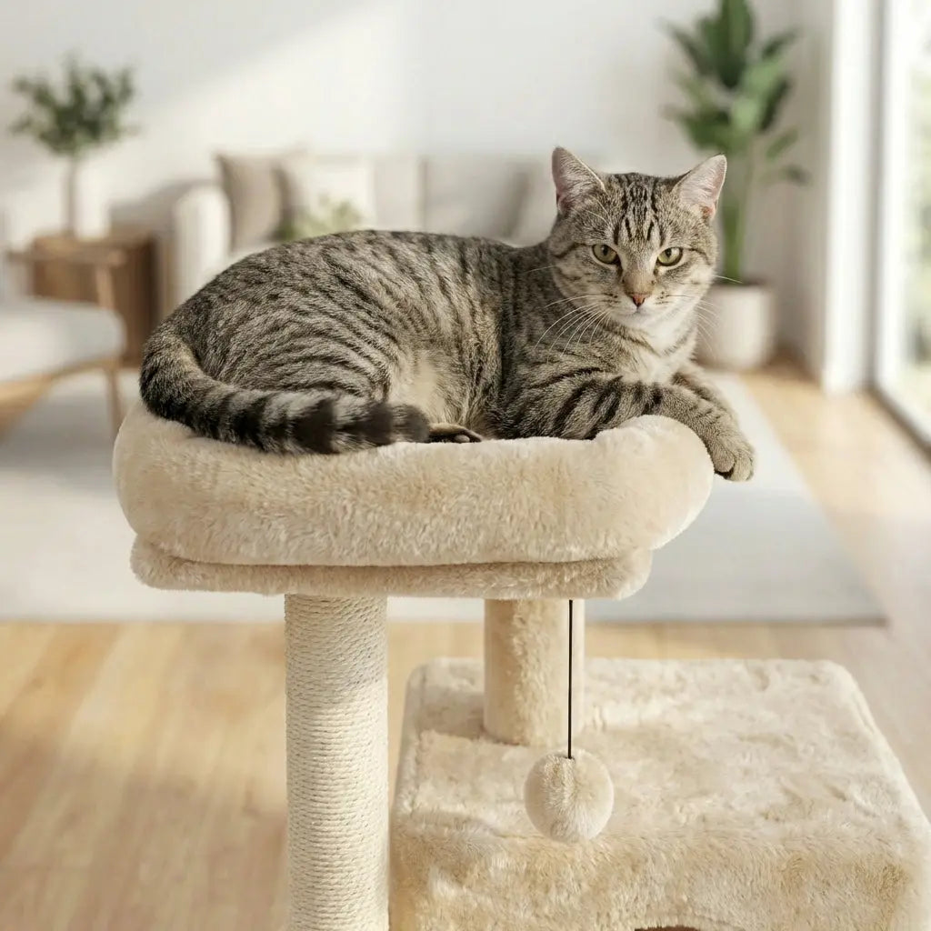 Arbre à chat à étage double grotte Miwou