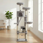 arbre à chat à plusieurs niveaux avec panier suspendu Miwou