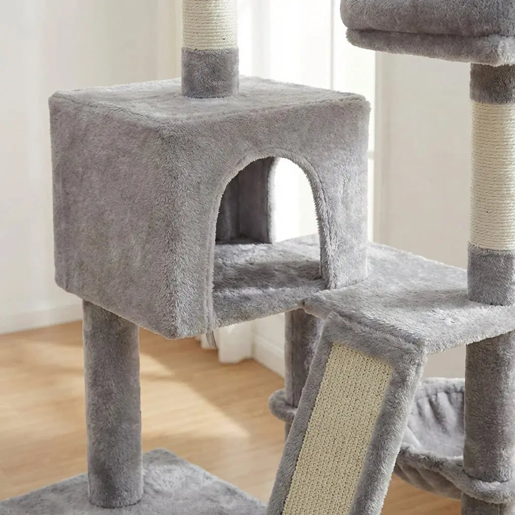 arbre à chat à plusieurs niveaux avec panier suspendu Miwou