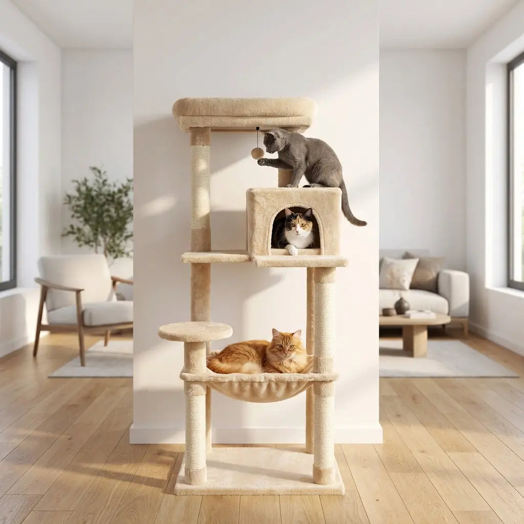 Arbre a chat avec hamac et panier Miwou