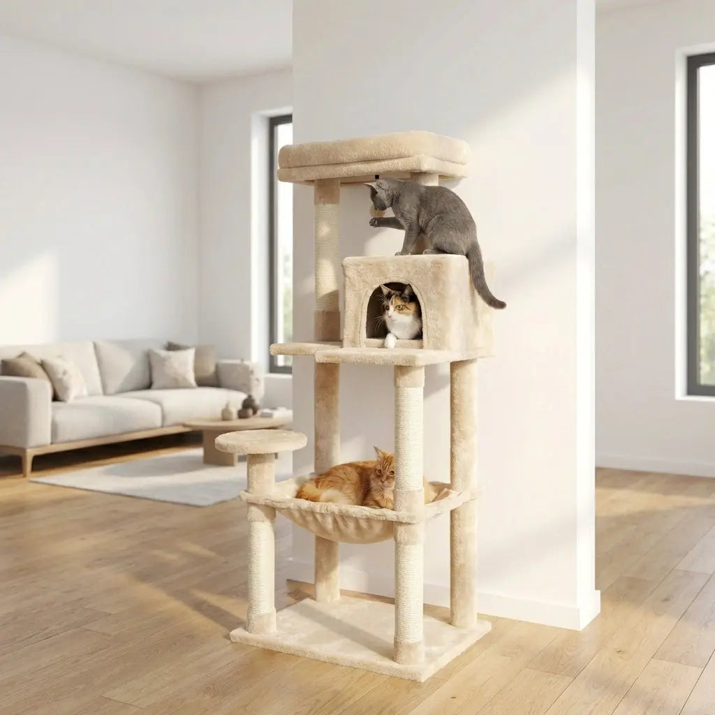 Arbre a chat avec hamac et panier Miwou