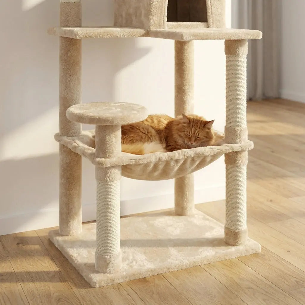 Arbre a chat avec hamac et panier Miwou