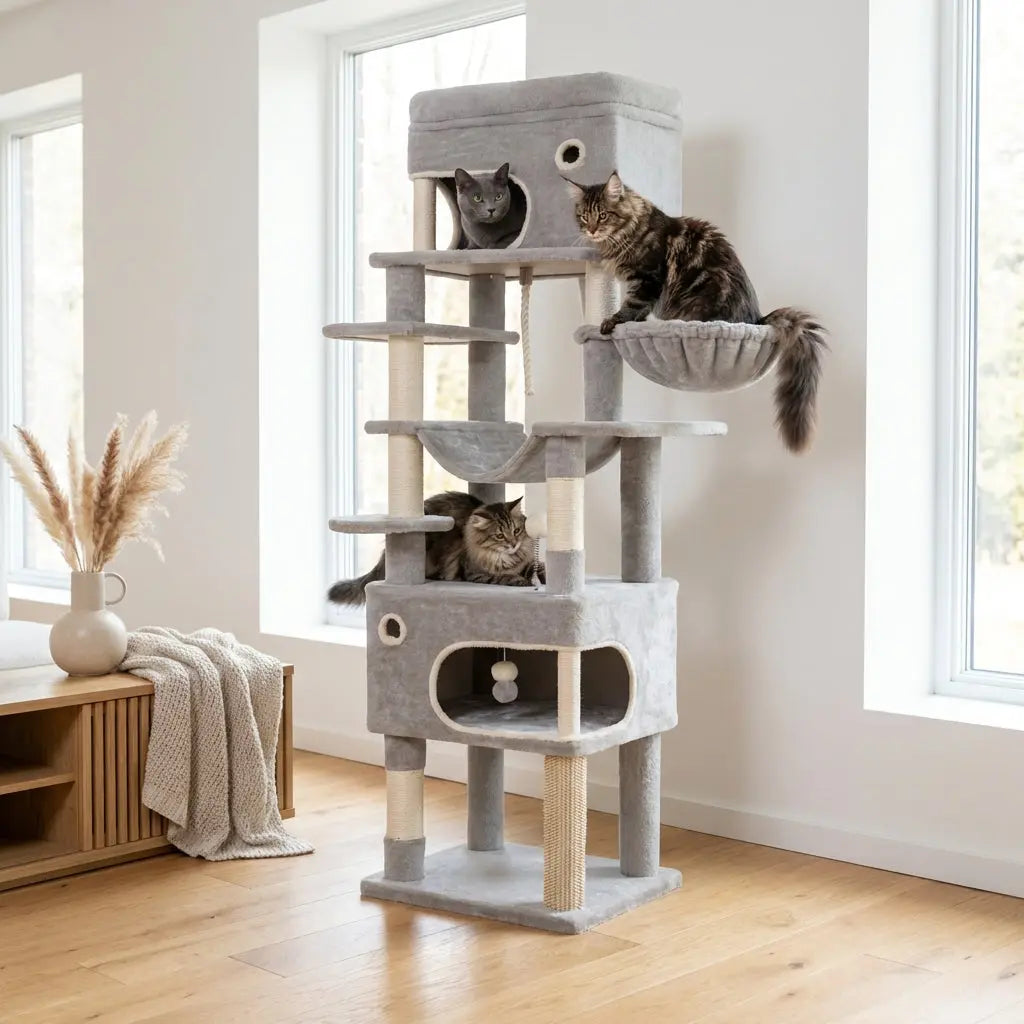Arbre à chat moderne panier multi-niveaux Miwou