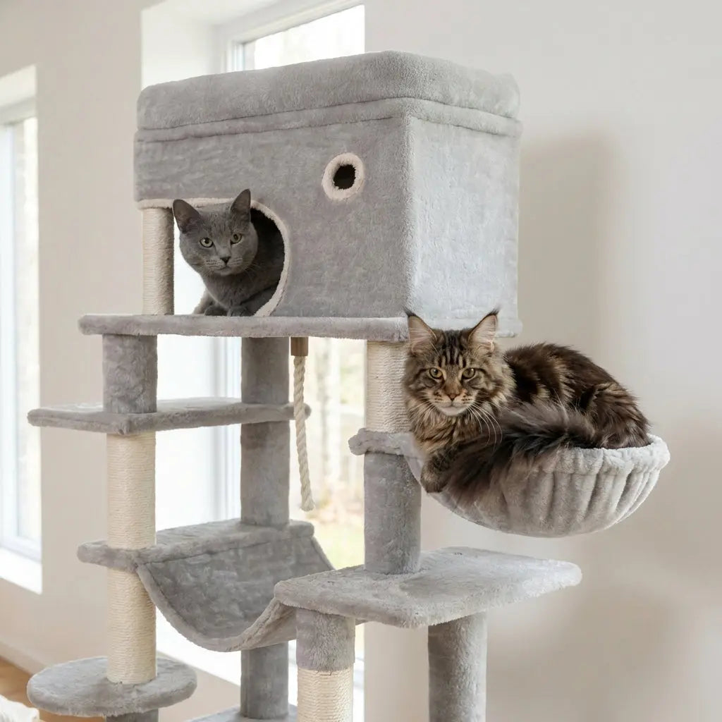 Arbre à chat moderne panier multi-niveaux Miwou