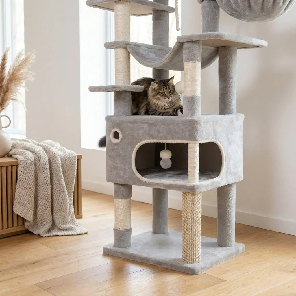 Arbre à chat moderne panier multi-niveaux Miwou