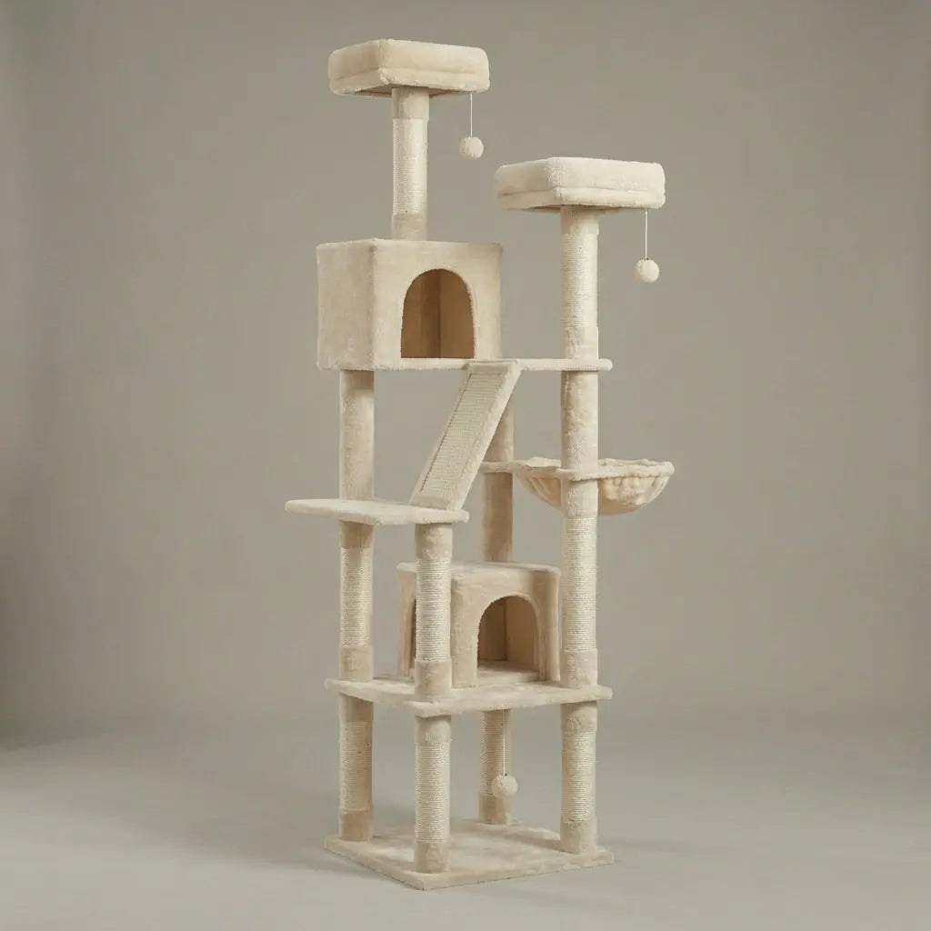 arbre à chat à plusieurs niveaux et perchoirs Miwou