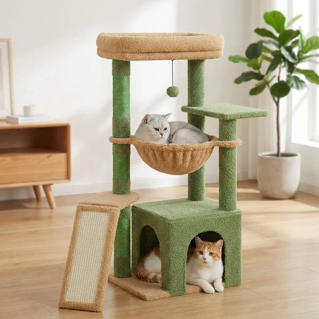 Arbre à chat avec hamac et panier Miwou